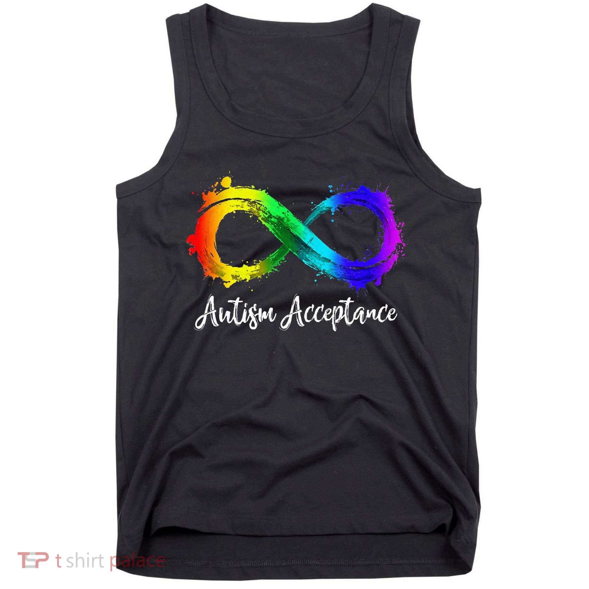 Autism Awareness Acceptance Rainbow Infinity Symbol Tank Top