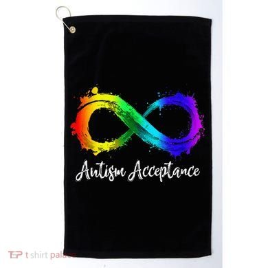 Autism Awareness Acceptance Rainbow Infinity Symbol Golf Towel