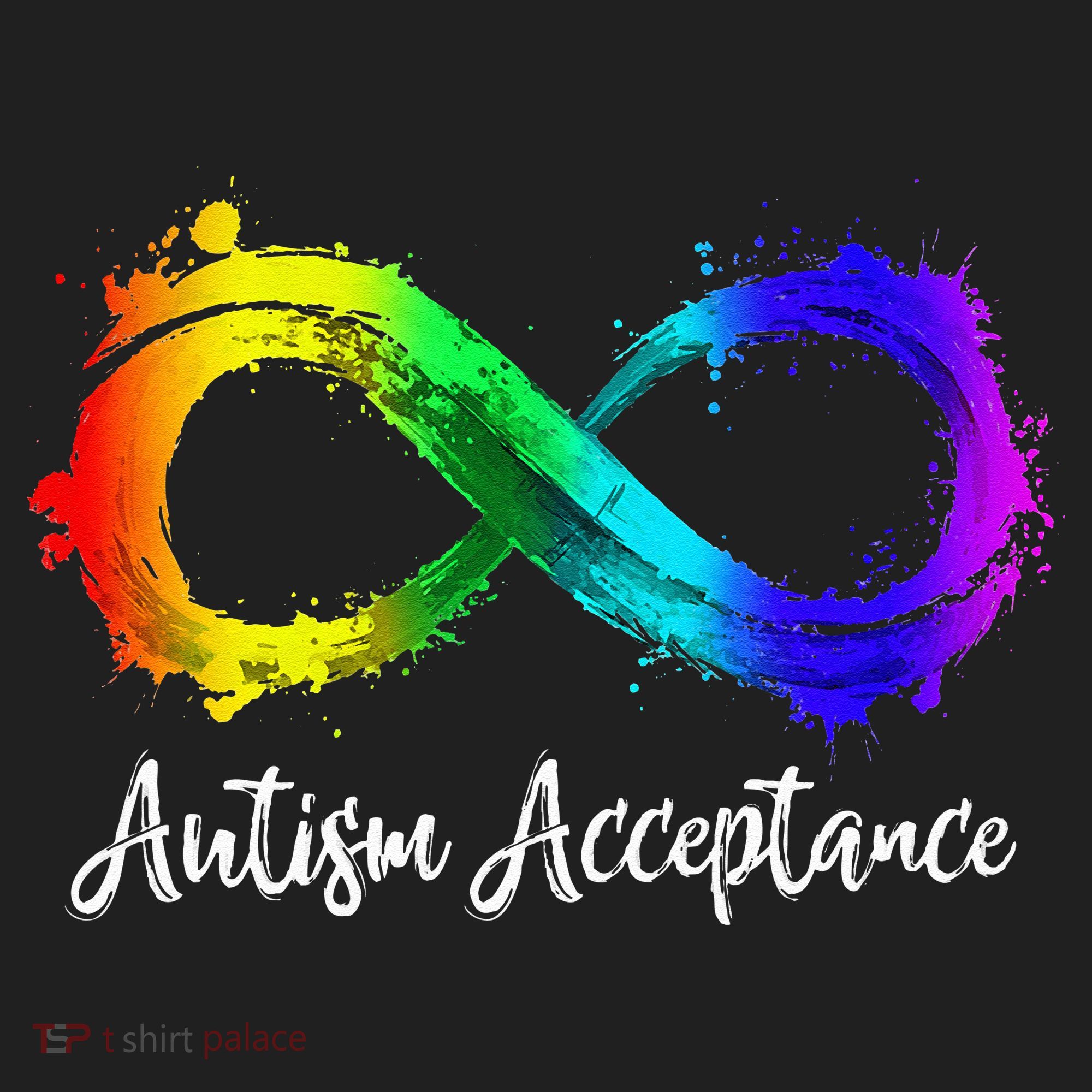 Autism Awareness Acceptance Rainbow Infinity Symbol Golf Towel