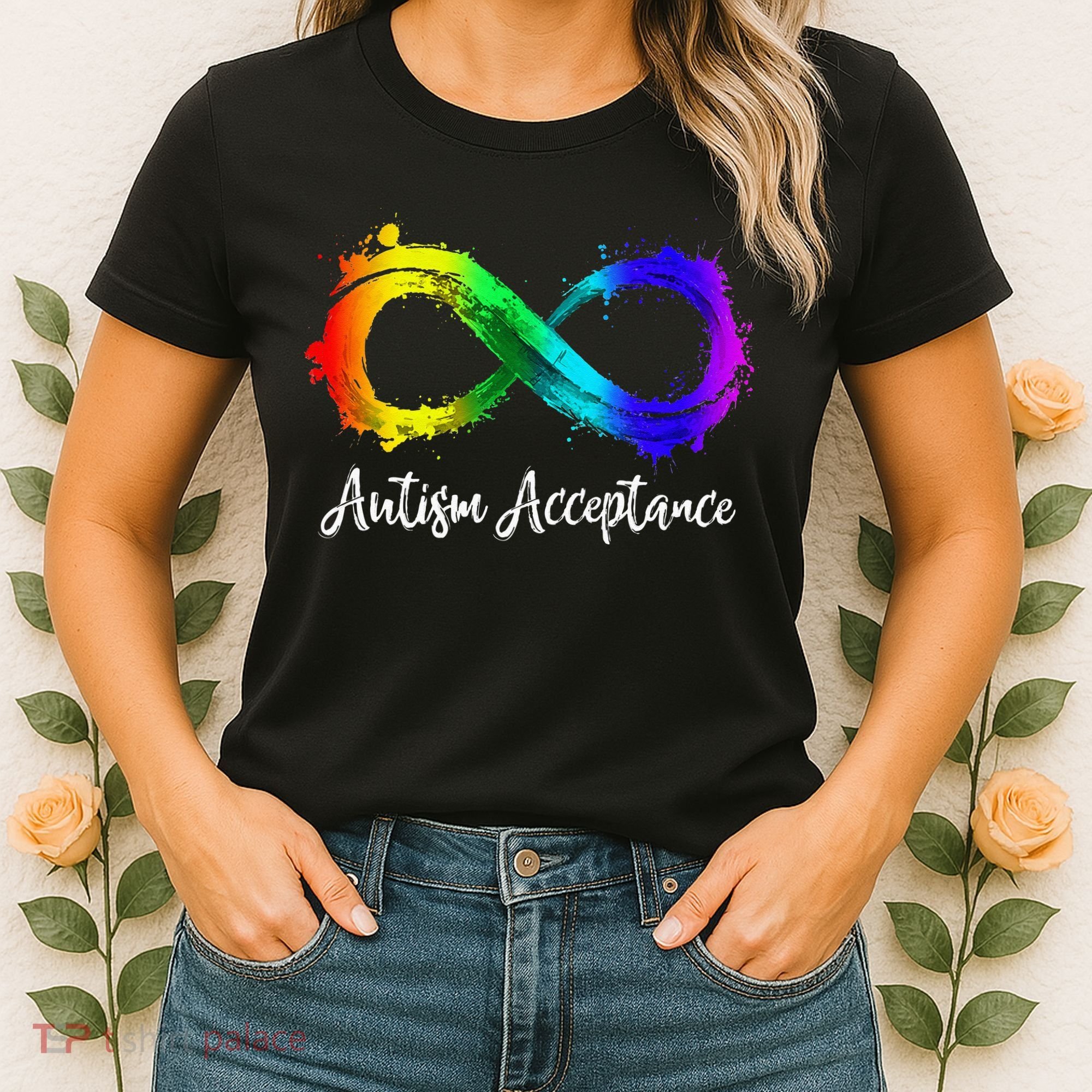 Autism Awareness Acceptance Rainbow Infinity Symbol Women's T-Shirt