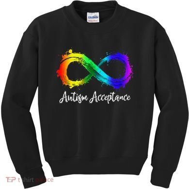 Autism Awareness Acceptance Rainbow Infinity Symbol Kids Sweatshirt