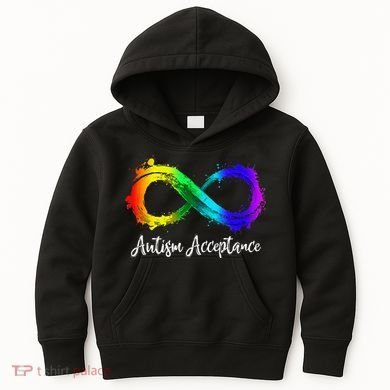Autism Awareness Acceptance Rainbow Infinity Symbol Kids Hoodie