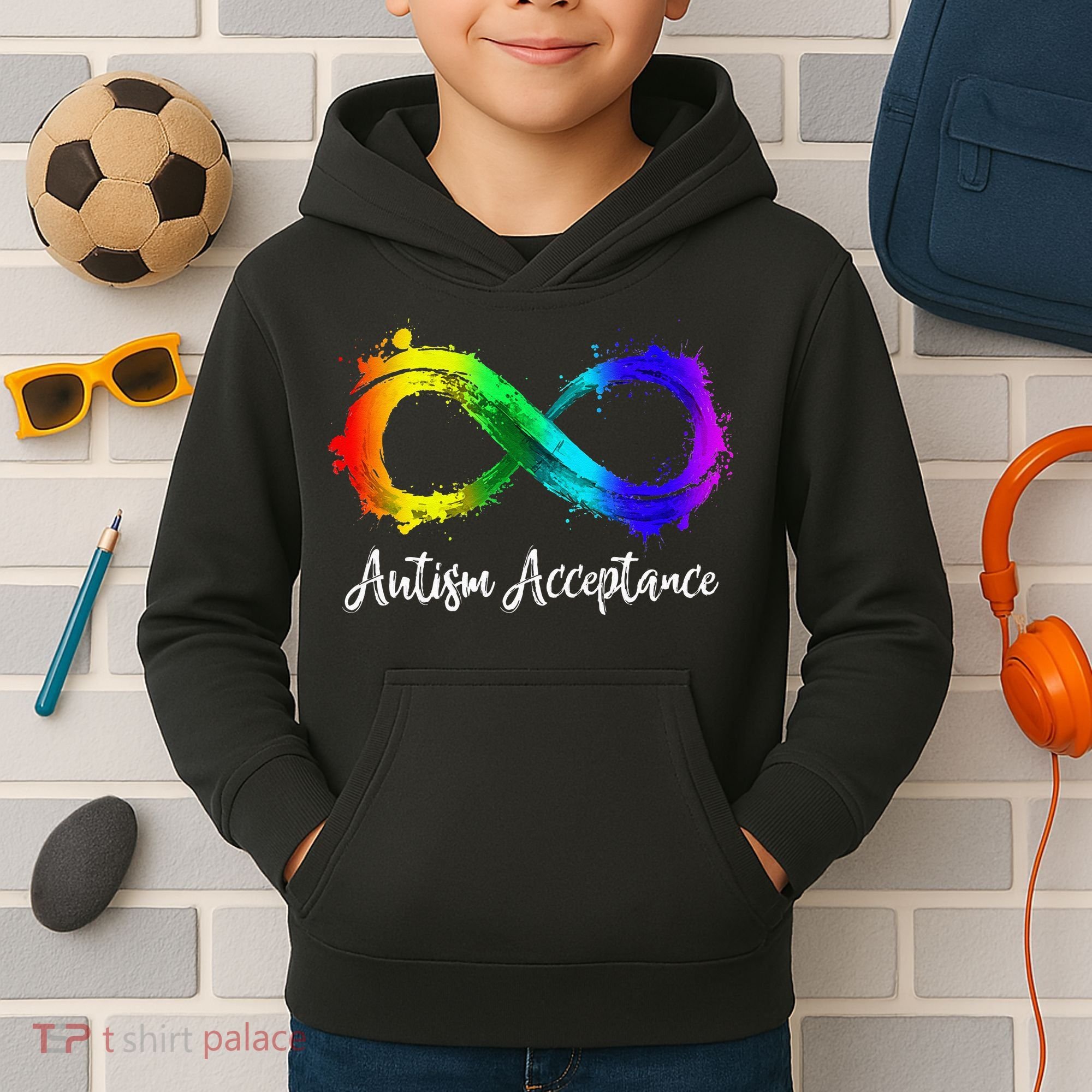 Autism Awareness Acceptance Rainbow Infinity Symbol Kids Hoodie