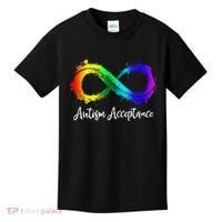 Autism Awareness Acceptance Rainbow Infinity Symbol Kids T-Shirt thumb 0