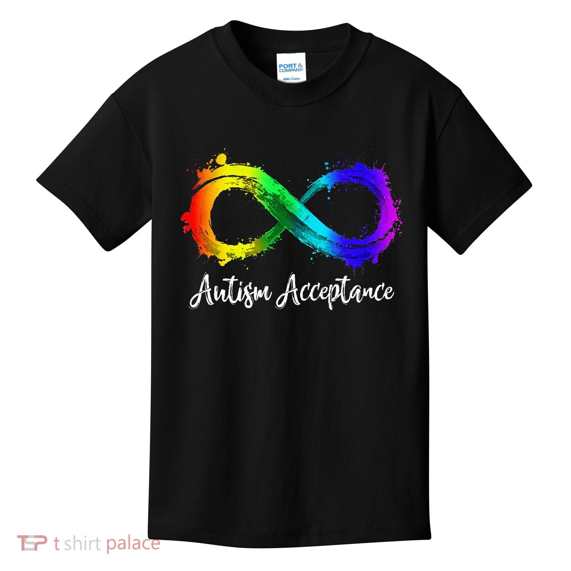 Autism Awareness Acceptance Rainbow Infinity Symbol Kids T-Shirt