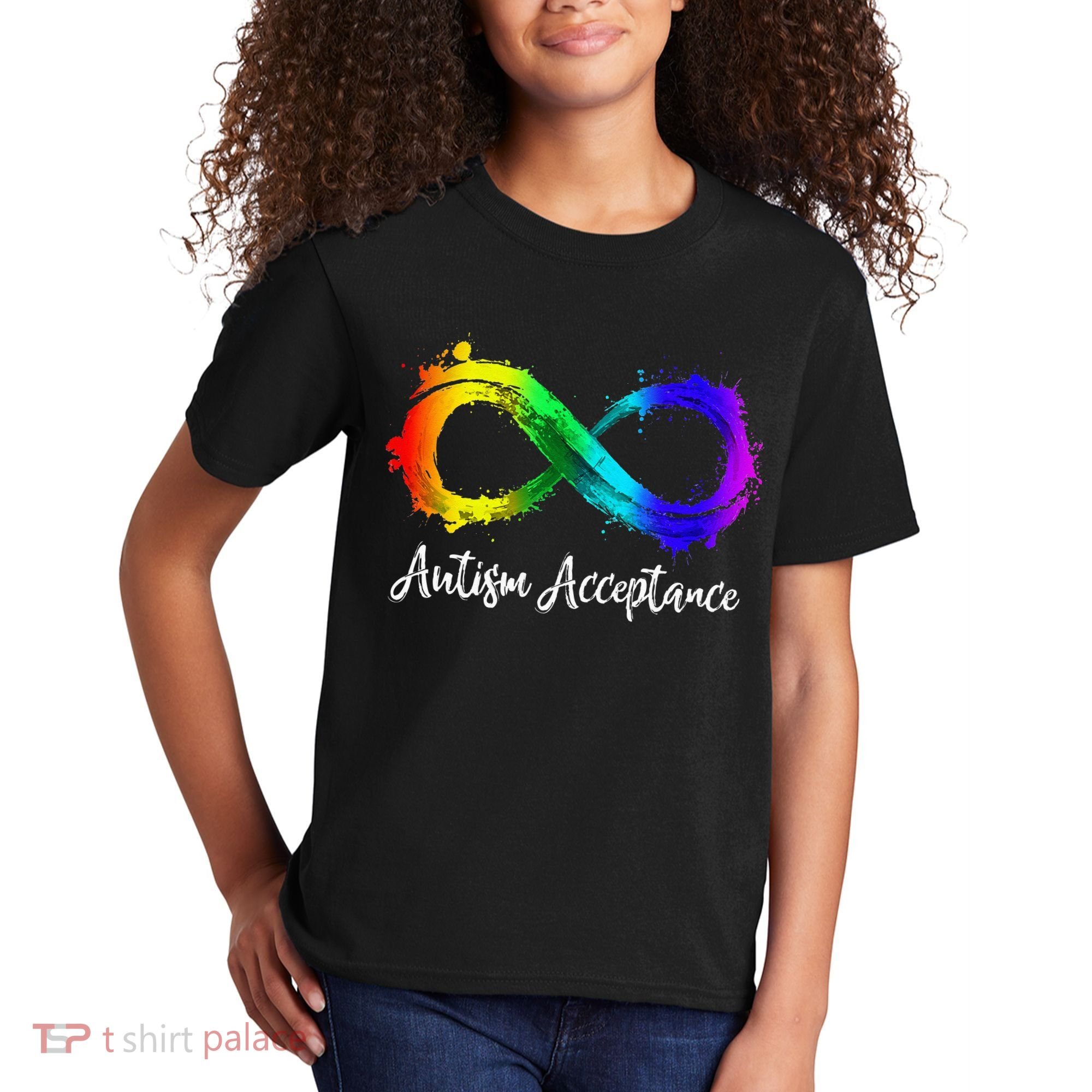 Autism Awareness Acceptance Rainbow Infinity Symbol Kids T-Shirt