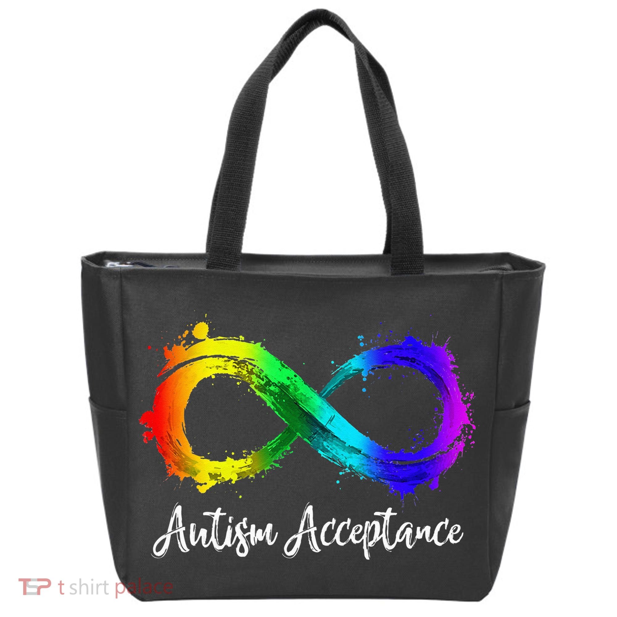Autism Awareness Acceptance Rainbow Infinity Symbol Tote Bag