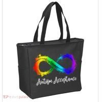 Autism Awareness Acceptance Rainbow Infinity Symbol Tote Bag thumb 2