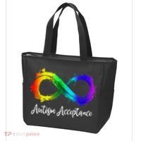 Autism Awareness Acceptance Rainbow Infinity Symbol Tote Bag thumb 3