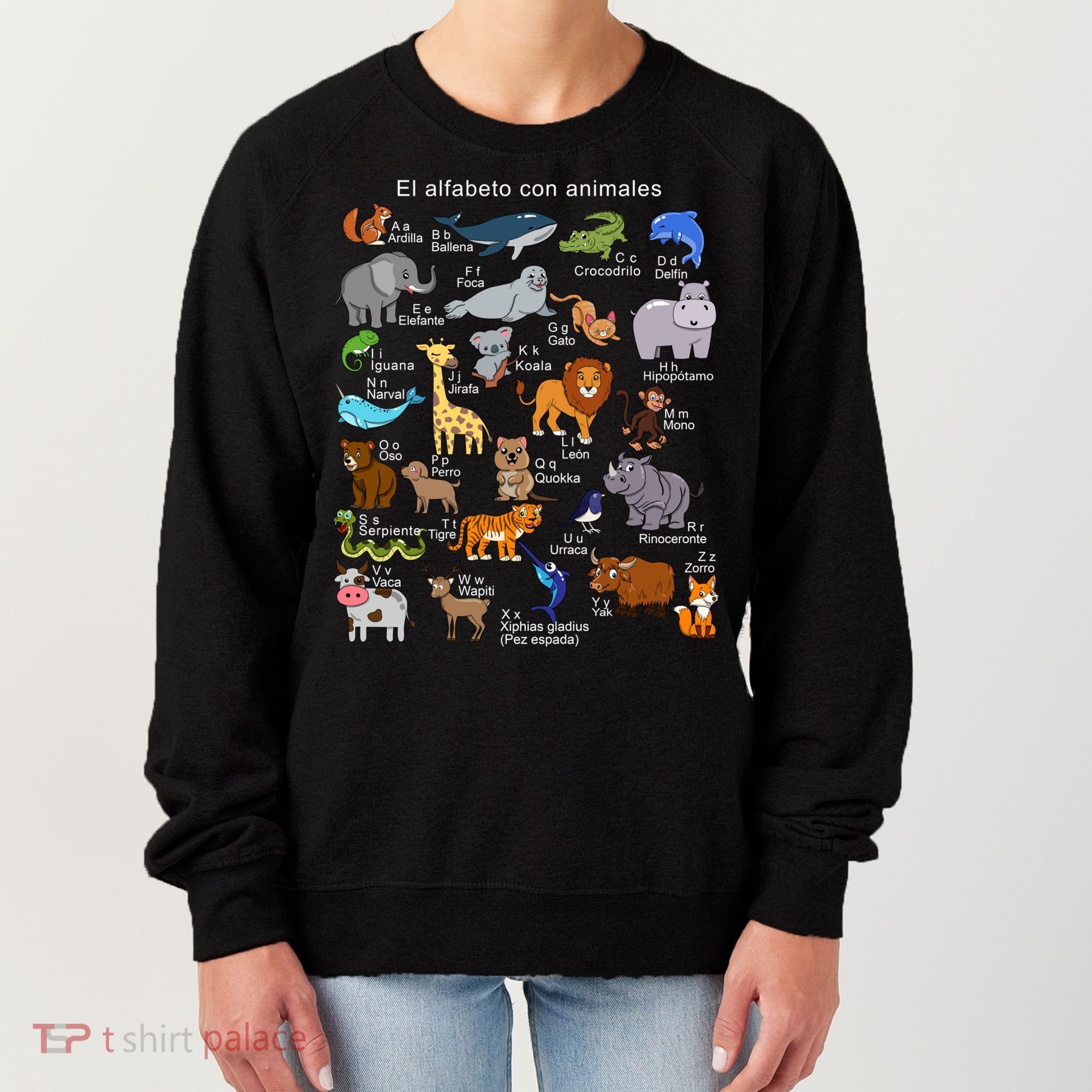Animals Alphabet Agiftz Abc Of The Animal World Gift Women's Sweatshirt