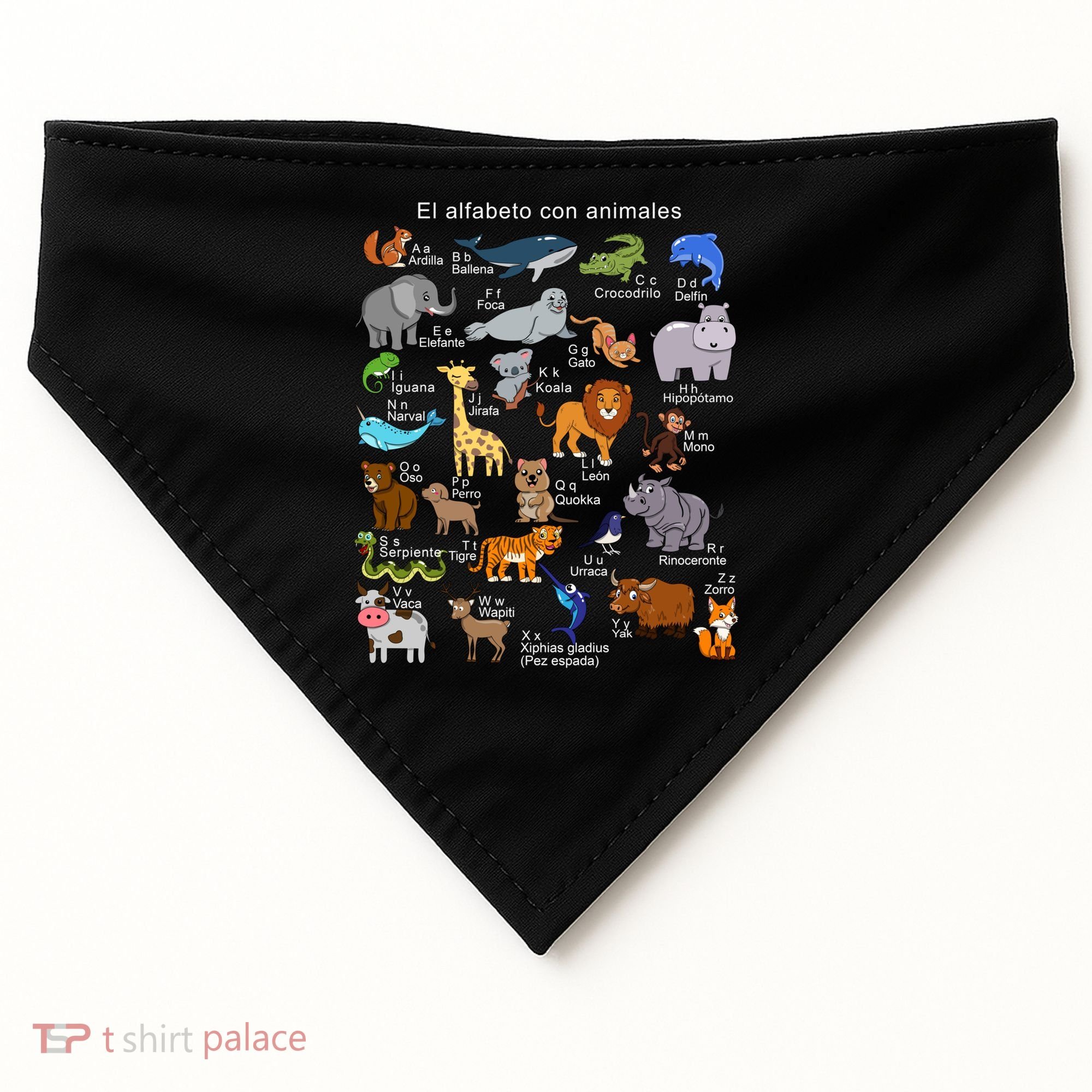 Animals Alphabet Agiftz Abc Of The Animal World Gift USA-Made Doggie Bandana