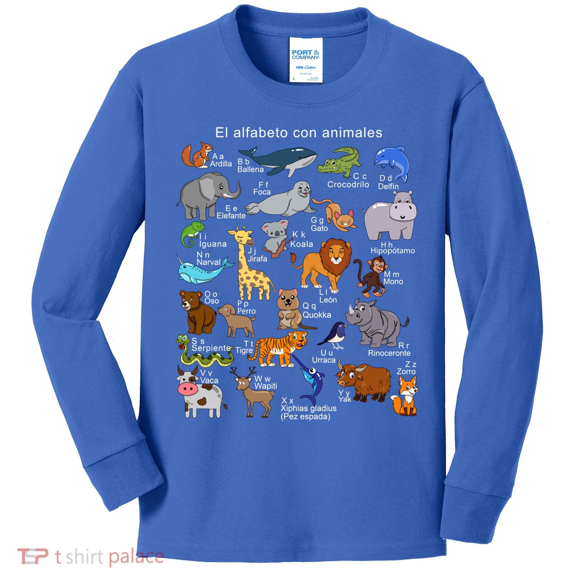 Animals Alphabet Agiftz Abc Of The Animal World Gift Kids Long Sleeve Shirt