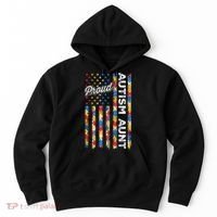 Autism Awareness Apparel USA Flag Proud Autism Aunt Autism Awareness Hoodie thumb 0