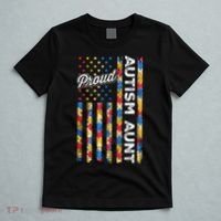 Autism Awareness Apparel USA Flag Proud Autism Aunt Autism Awareness T-Shirt thumb 5