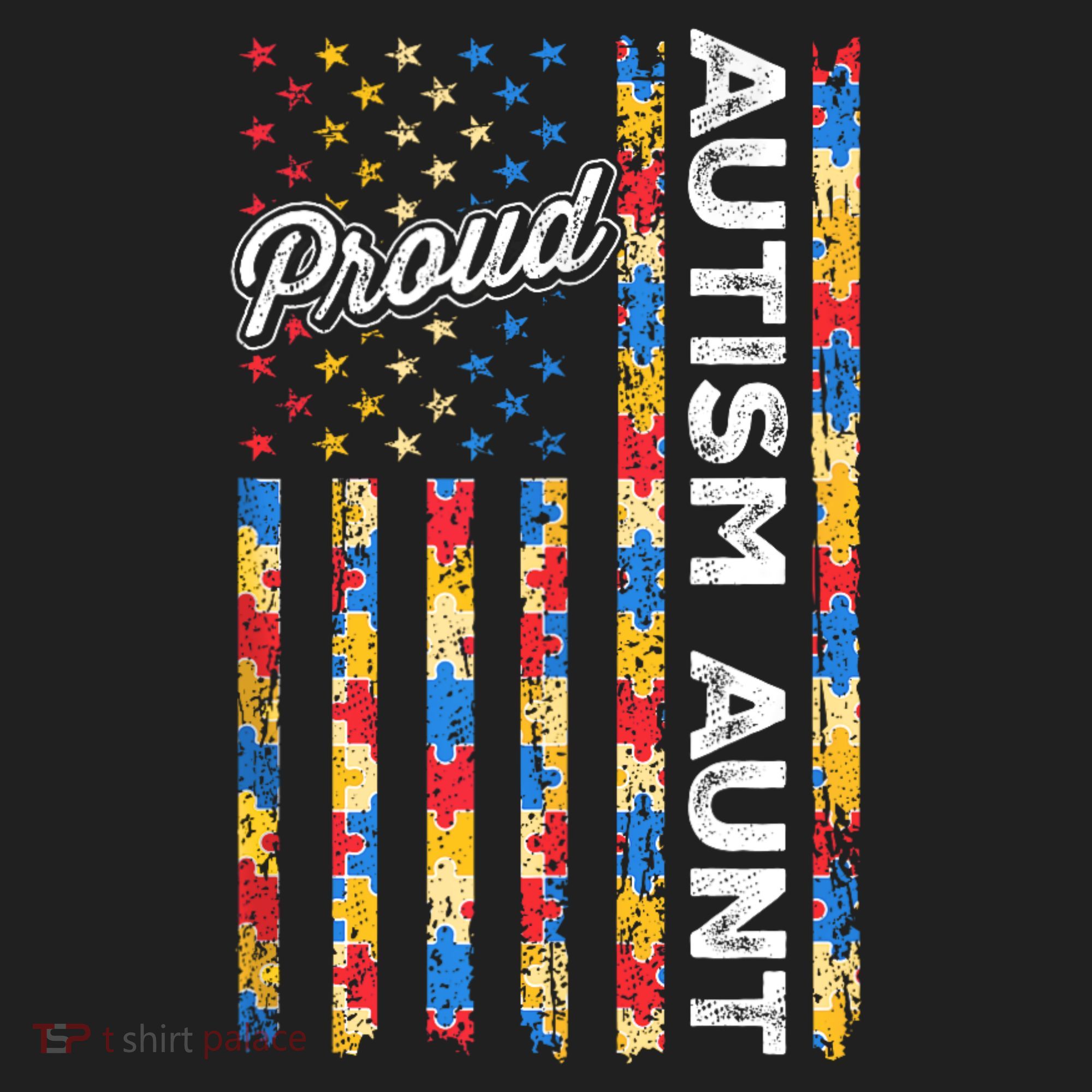 Autism Awareness Apparel USA Flag Proud Autism Aunt Autism Awareness Beanie