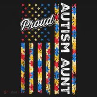 Autism Awareness Apparel USA Flag Proud Autism Aunt Autism Awareness Polo thumb 3