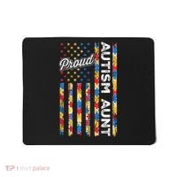 Autism Awareness Apparel USA Flag Proud Autism Aunt Autism Awareness Mousepad thumb 0
