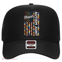 Autism Awareness Apparel USA Flag Proud Autism Aunt Autism Awareness Hat thumb 0