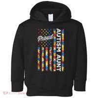 Autism Awareness Apparel USA Flag Proud Autism Aunt Autism Awareness Toddler Hoodie thumb 0
