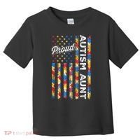 Autism Awareness Apparel USA Flag Proud Autism Aunt Autism Awareness Toddler T-Shirt thumb 0