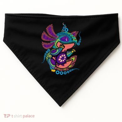 Axolotl Art Aztec Mexican Salamander Mexico Cinco De Mayo USA-Made Doggie Bandana
