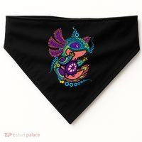 Axolotl Art Aztec Mexican Salamander Mexico Cinco De Mayo USA-Made Doggie Bandana thumb 0
