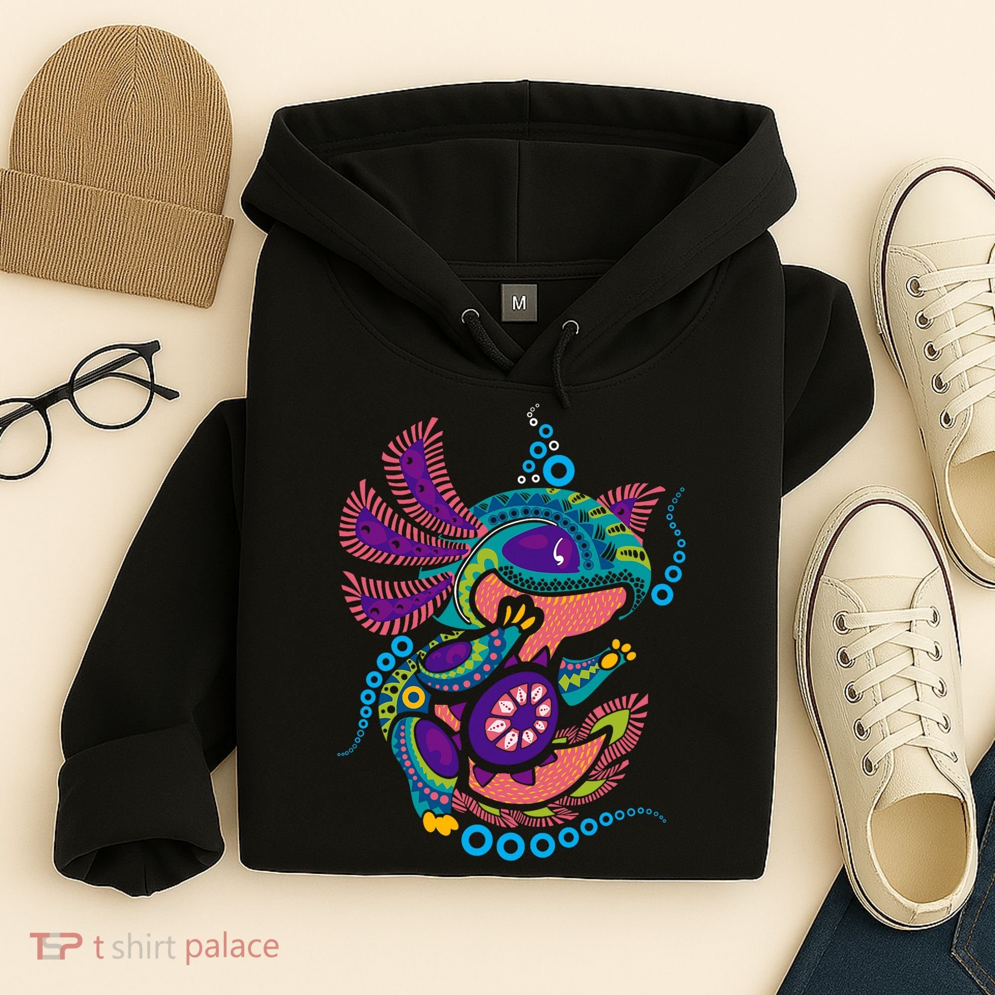 Axolotl Art Aztec Mexican Salamander Mexico Cinco De Mayo Hoodie