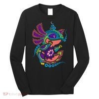 Axolotl Art Aztec Mexican Salamander Mexico Cinco De Mayo Long Sleeve Shirt thumb 0