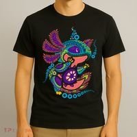 Axolotl Art Aztec Mexican Salamander Mexico Cinco De Mayo T-Shirt thumb 3