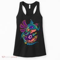 Axolotl Art Aztec Mexican Salamander Mexico Cinco De Mayo Women's Tank Top thumb 0