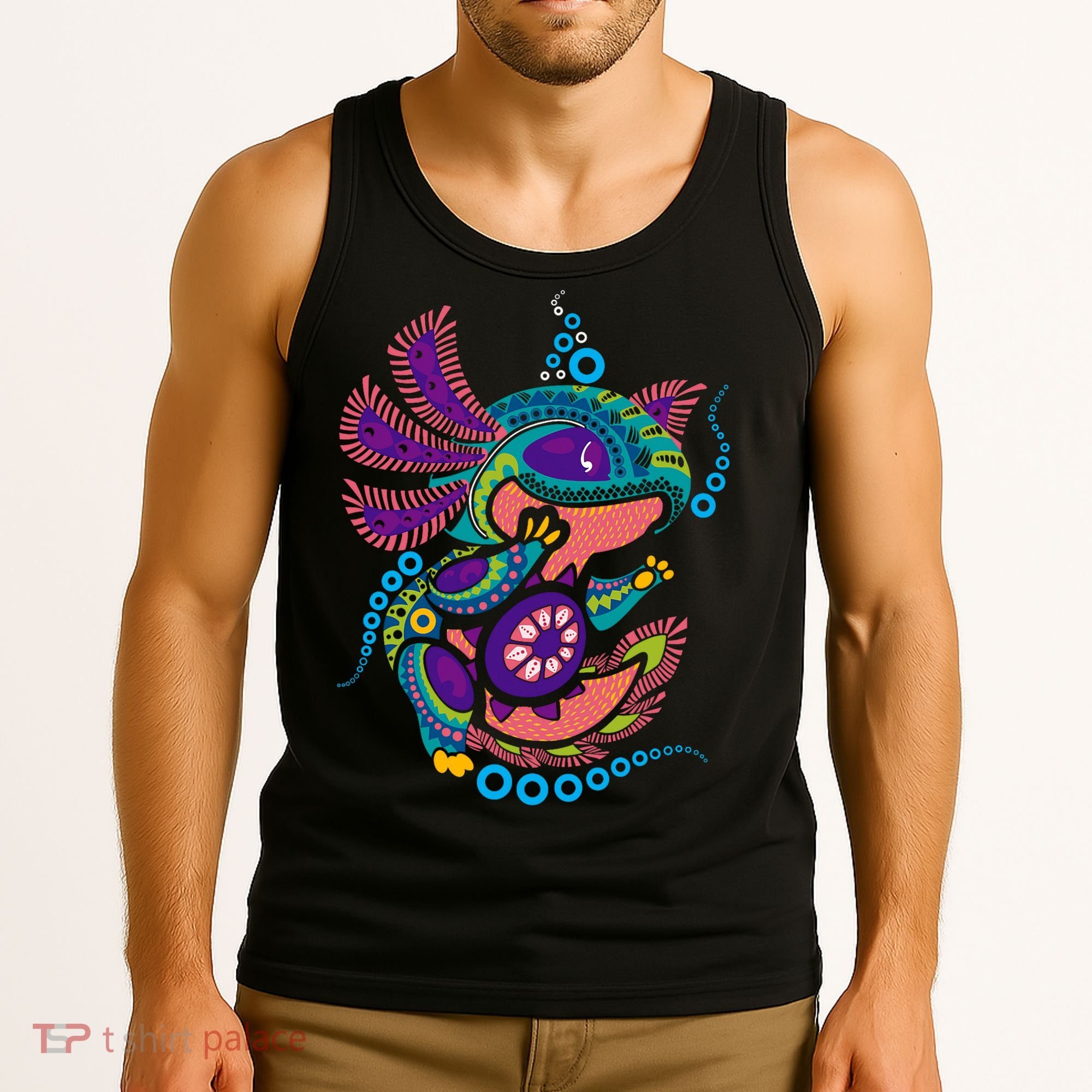 Axolotl Art Aztec Mexican Salamander Mexico Cinco De Mayo Tank Top