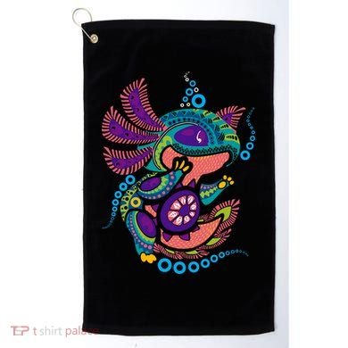 Axolotl Art Aztec Mexican Salamander Mexico Cinco De Mayo Golf Towel