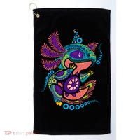 Axolotl Art Aztec Mexican Salamander Mexico Cinco De Mayo Golf Towel thumb 0