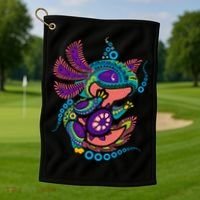 Axolotl Art Aztec Mexican Salamander Mexico Cinco De Mayo Golf Towel thumb 1