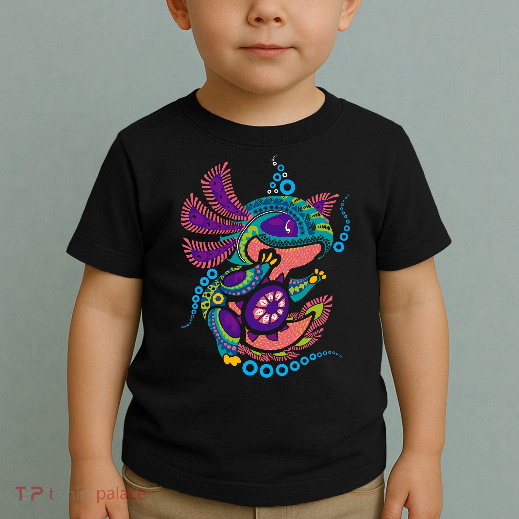 Axolotl Art Aztec Mexican Salamander Mexico Cinco De Mayo Toddler T-Shirt