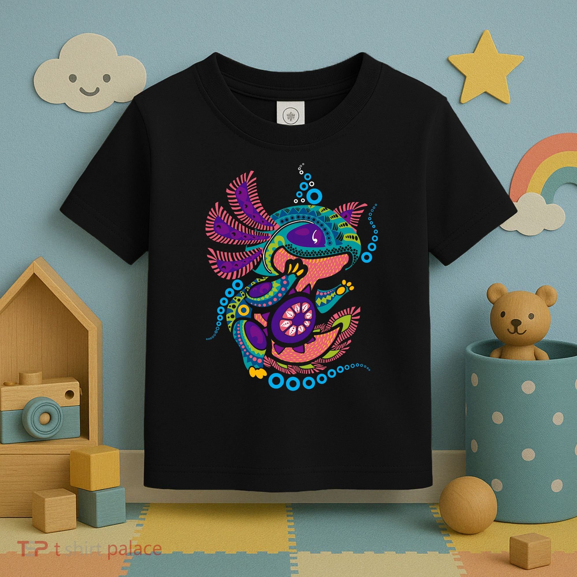 Axolotl Art Aztec Mexican Salamander Mexico Cinco De Mayo Toddler T-Shirt