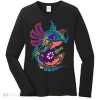 Axolotl Art Aztec Mexican Salamander Mexico Cinco De Mayo Women's Long Sleeve Shirt thumb 0