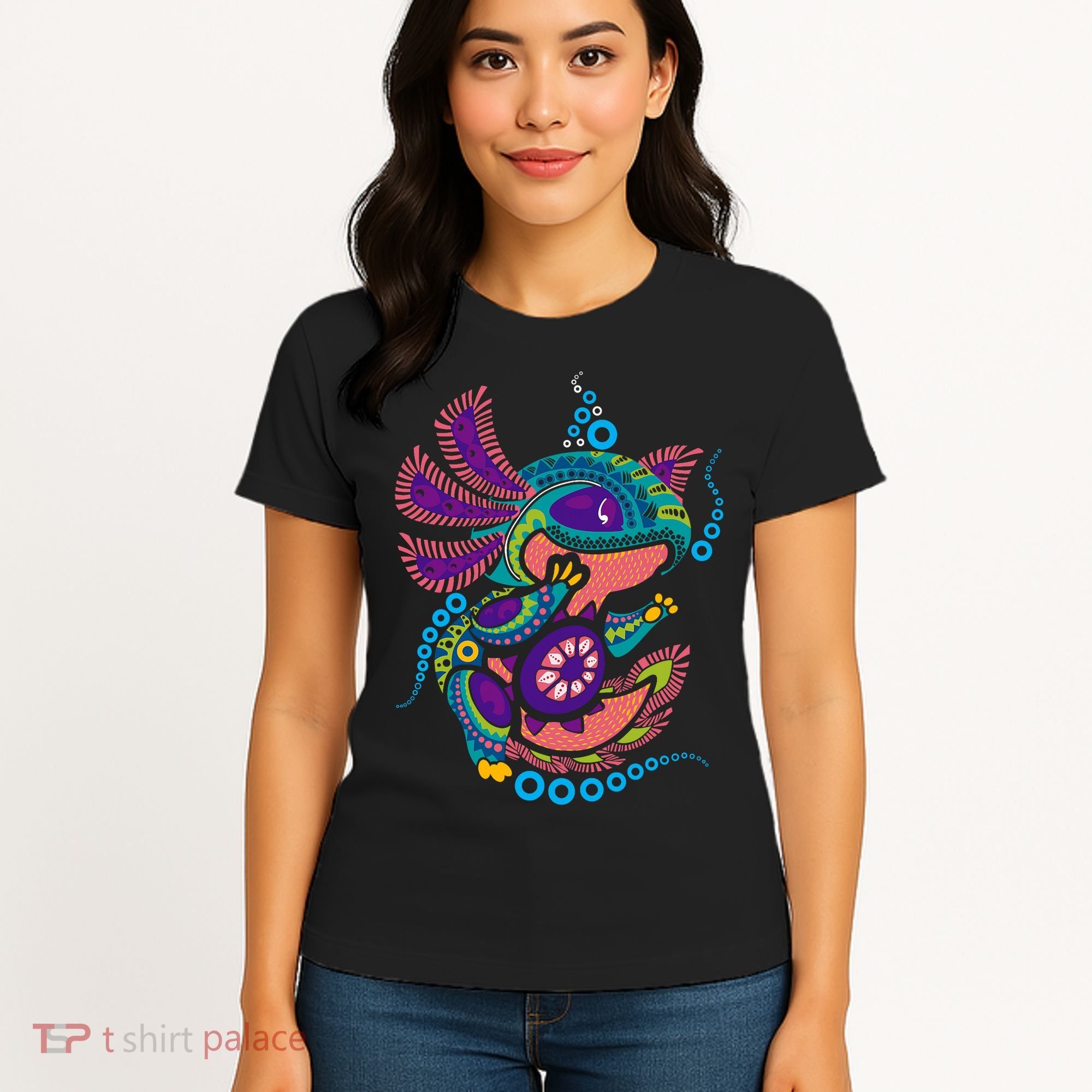 Axolotl Art Aztec Mexican Salamander Mexico Cinco De Mayo Women's T-Shirt