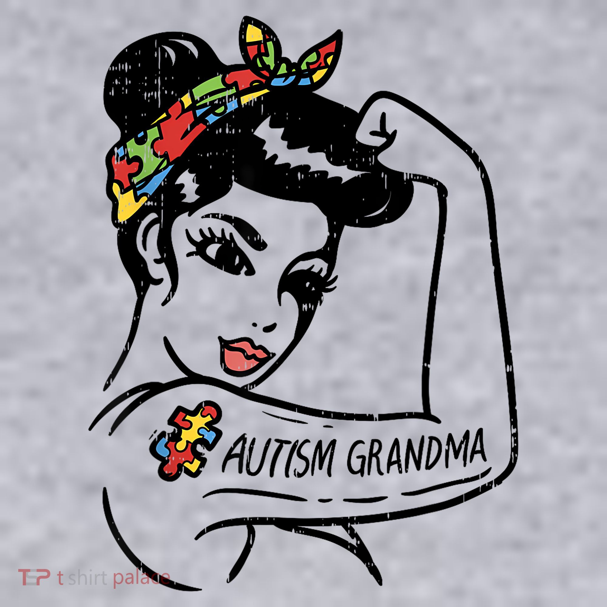 Autism   Autistic Awareness Puzzle Grandma Women's Sweatshirt