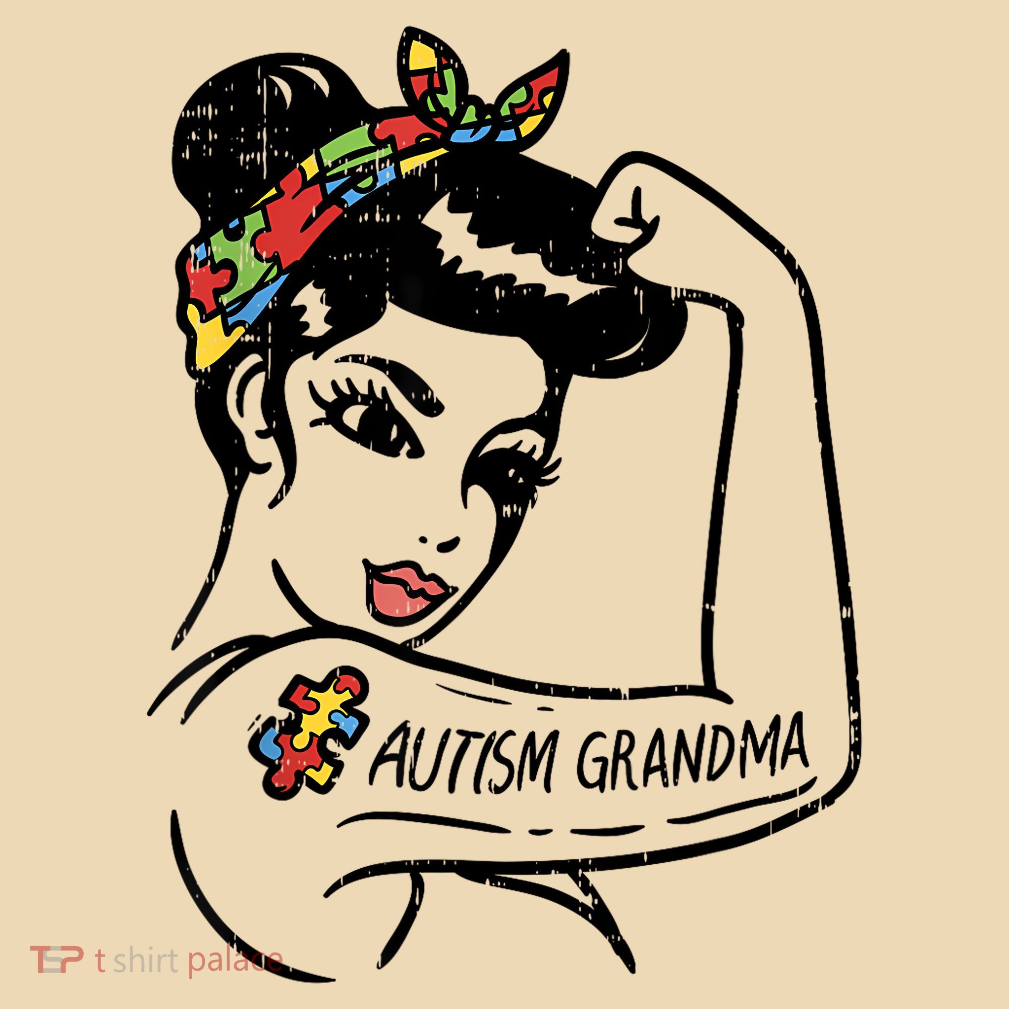 Autism   Autistic Awareness Puzzle Grandma Tote Bag