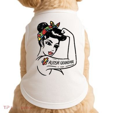 Autism   Autistic Awareness Puzzle Grandma Doggie Tank