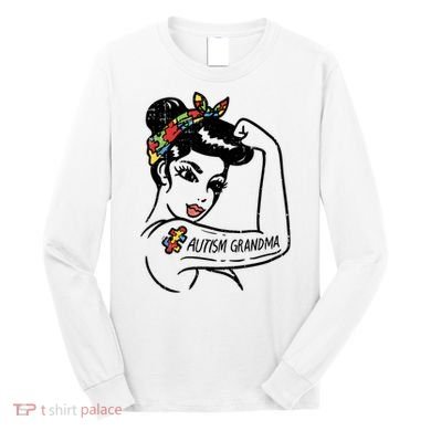 Autism   Autistic Awareness Puzzle Grandma Long Sleeve Shirt