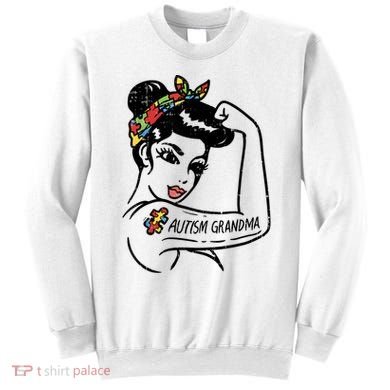 Autism   Autistic Awareness Puzzle Grandma Sweatshirt