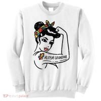 Autism   Autistic Awareness Puzzle Grandma Sweatshirt thumb 0