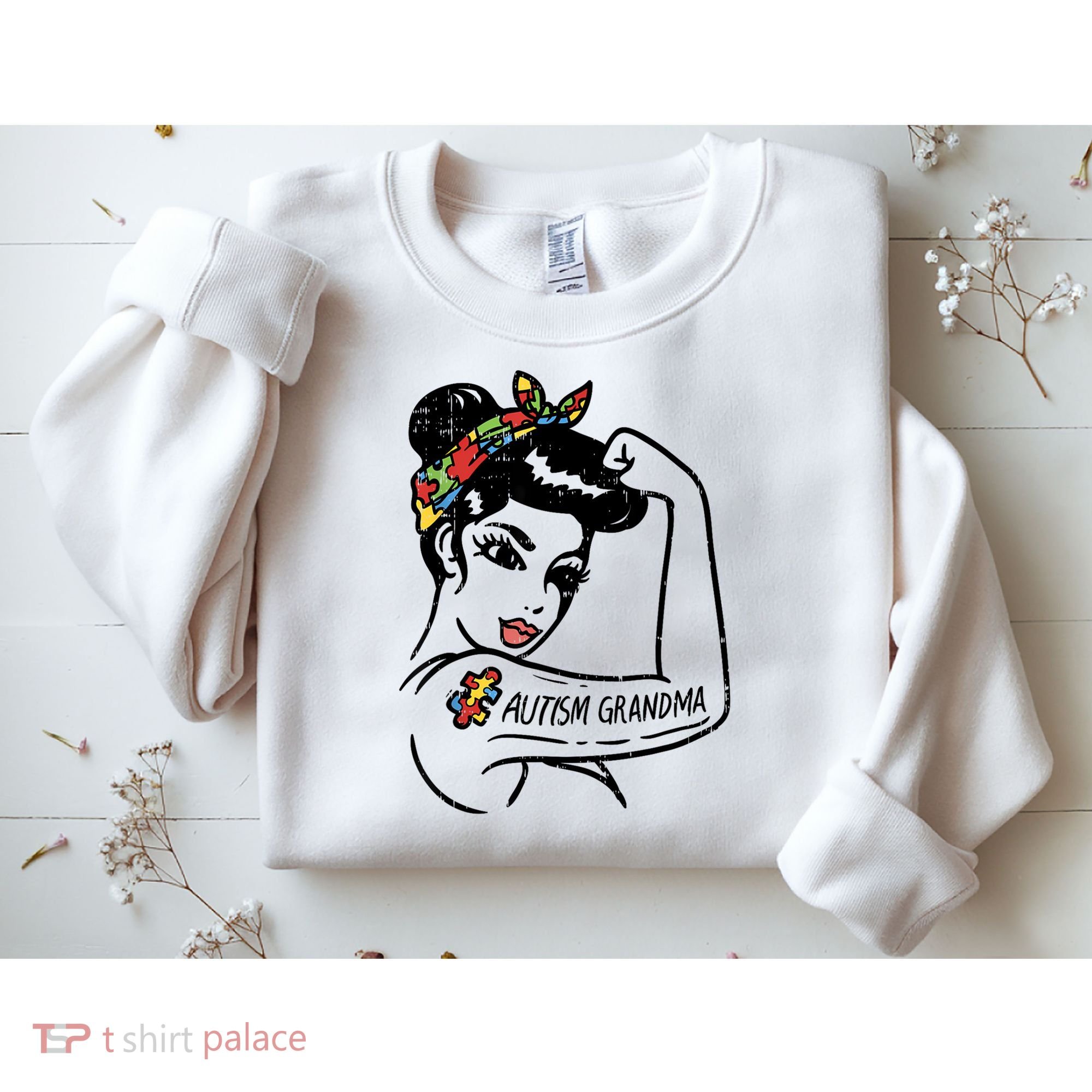 Autism   Autistic Awareness Puzzle Grandma Sweatshirt
