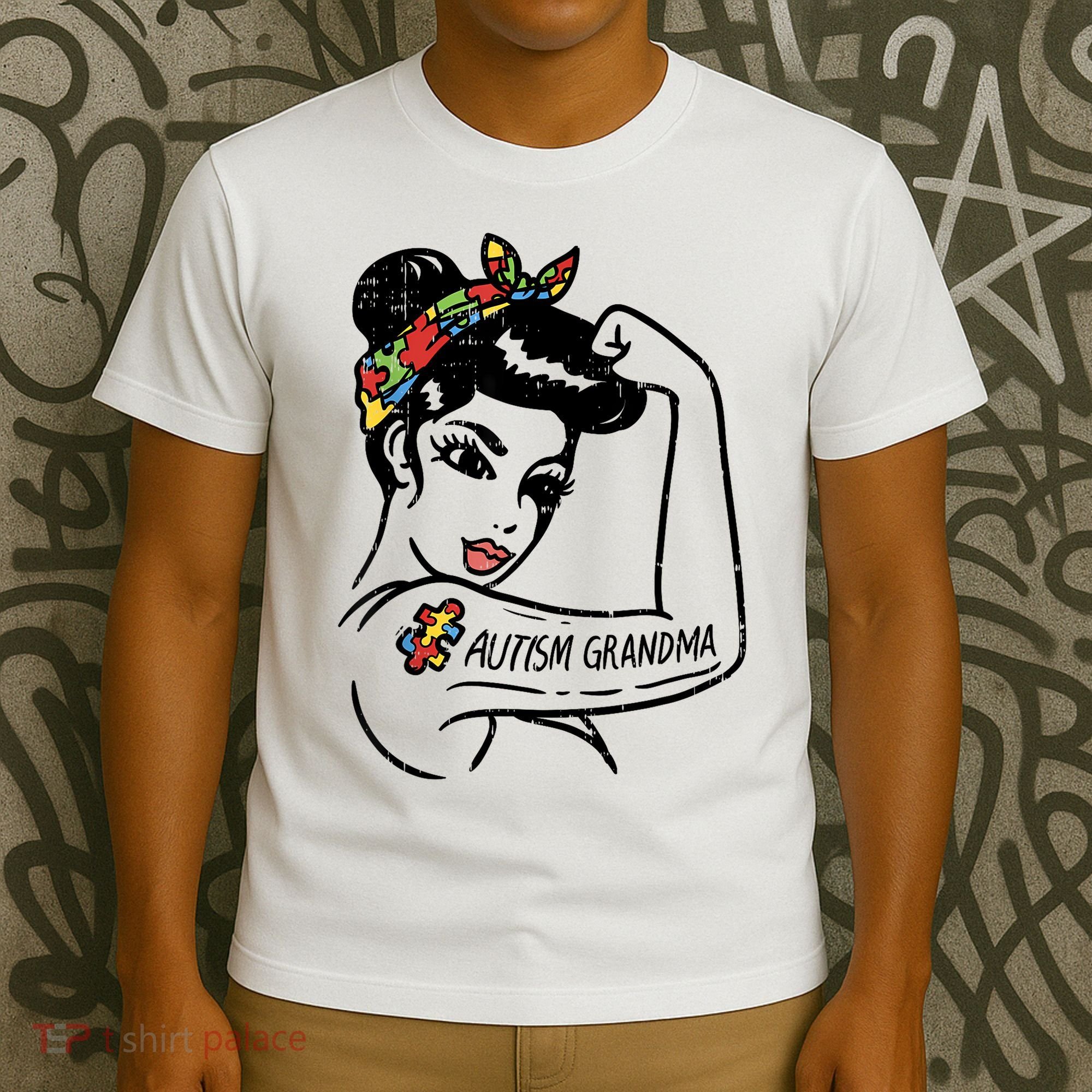 Autism   Autistic Awareness Puzzle Grandma T-Shirt
