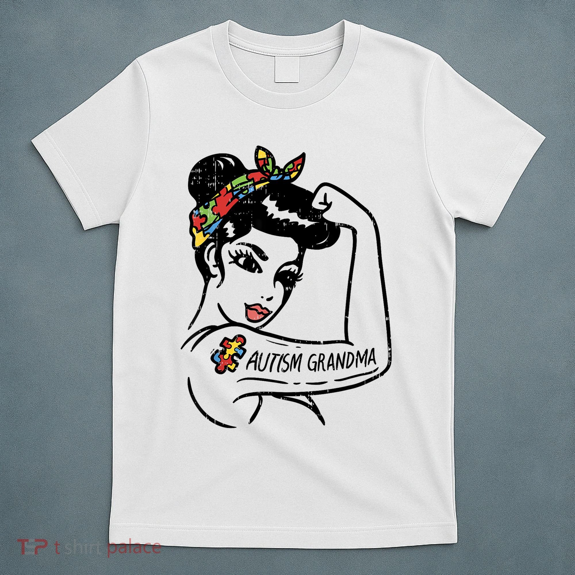 Autism   Autistic Awareness Puzzle Grandma T-Shirt