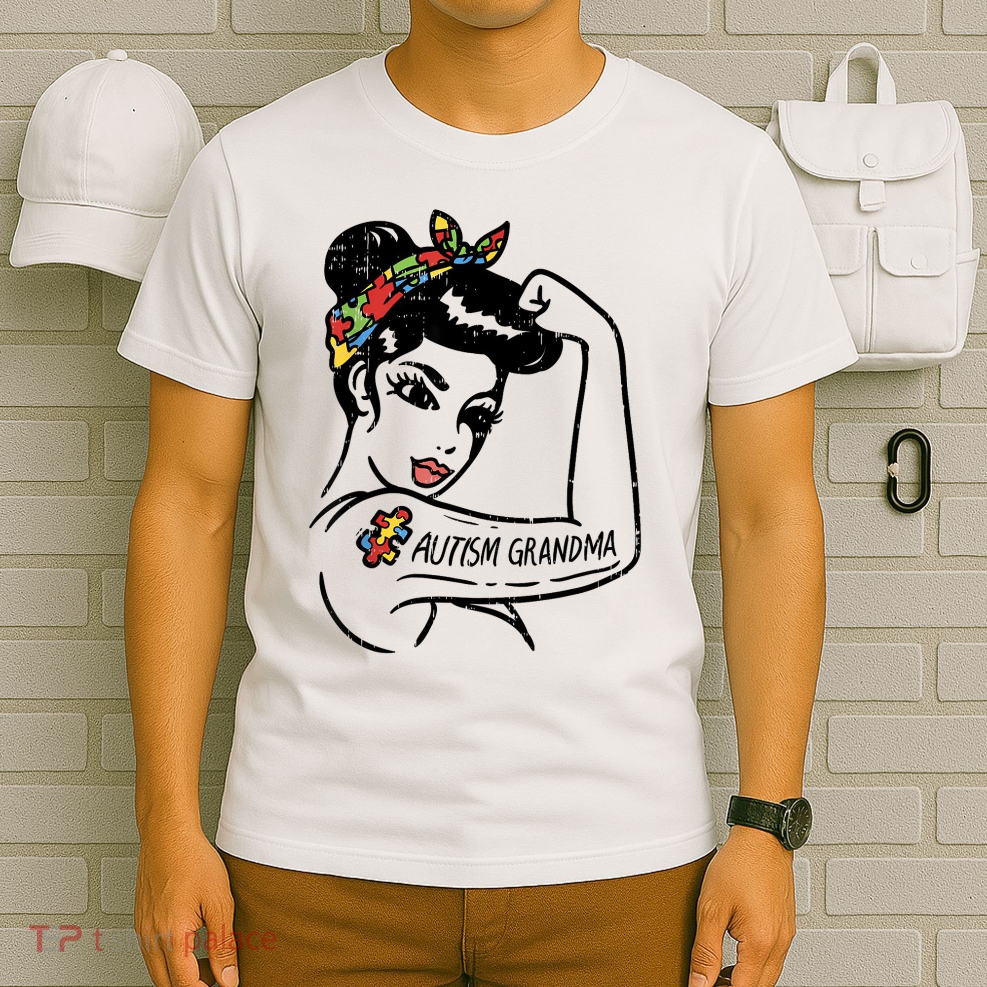 Autism   Autistic Awareness Puzzle Grandma T-Shirt