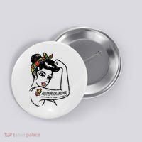 Autism   Autistic Awareness Puzzle Grandma Button thumb 0