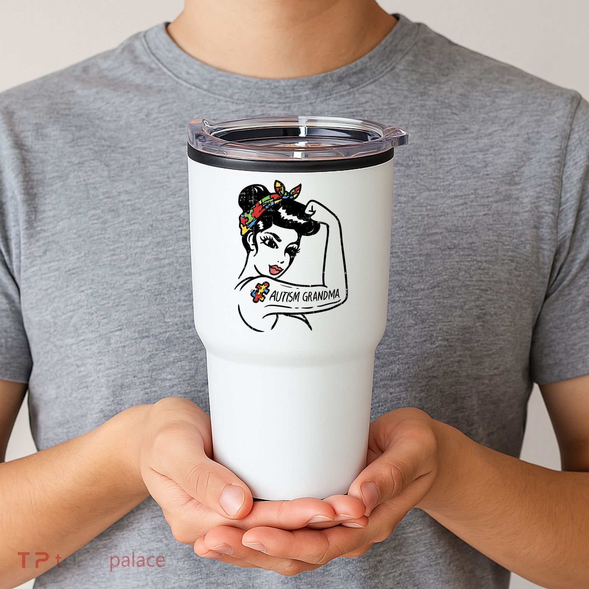 Autism   Autistic Awareness Puzzle Grandma Tumbler